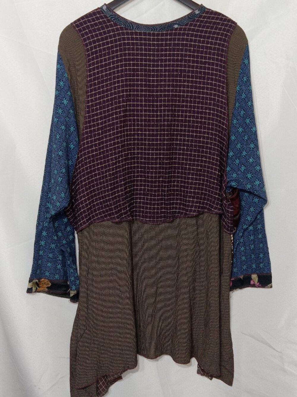 Nothing Matches USA Patchwork Boho Tunic Dress XL 2 Lagenlook Artsy Festival - Picture 6 of 14